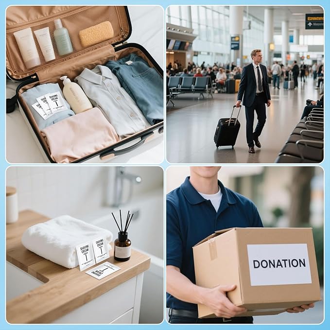 Travel Shaving Cream Bulk for Men 8ml/0.28fl oz,Disposable Shaving Cream in Bulk Individual Travel Shave Cream for Hotel Homeless Charity Home Nursing(Unscented,Pack of 100)