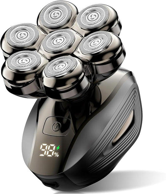 Head Shavers for Bald Men: Upgraded Detachable Head Shaver - IPX7 Waterproof Wet or Dry Electric Razor for Men - 7D LED Display Rechargeable Shaving Grooming Kit with Type-C Charge