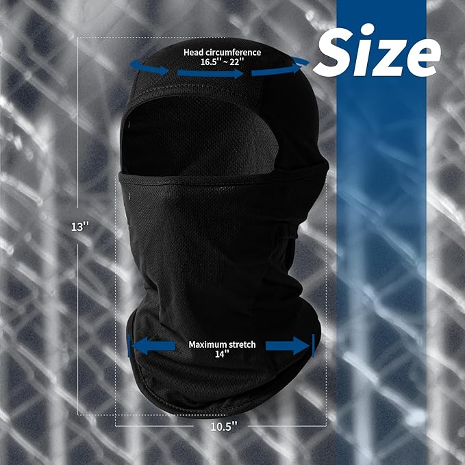 YESLIFE UPF 50+ Balaclava Ski Mask, Motorcycle UV Protector, Motorcycle Helmets Face Mask for Men and Women