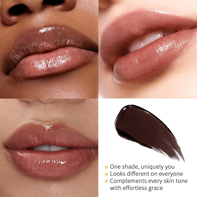 2PCS Honey Lipstick Tinted Lip Balm - Sheer Hydrating Lipstick for All Skin Tones - Moisturizing Lip Color, Nourishing Lip Balm with a Hint of Natural Black Cherry Tint (Black & Nude)