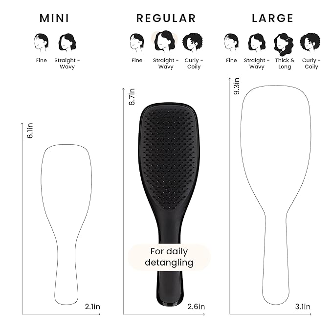 Tangle Teezer Ultimate Detangler Brush for Wet & Dry Hair, Eliminates Knots & Reduces Breakage for All Hair Types, Liquorice Black