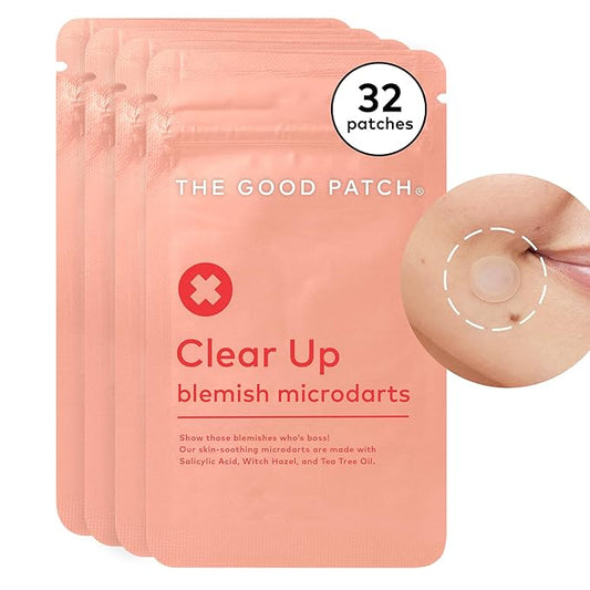 The Good Patch Clear Up, Microdart Blemish Patches, Fast - Starts Working in 2 Hours, Made with Salicylic Acid, Witch Hazel and Tea Tree Oil, For Face and Pimples (32 Total Microdart Patches)
