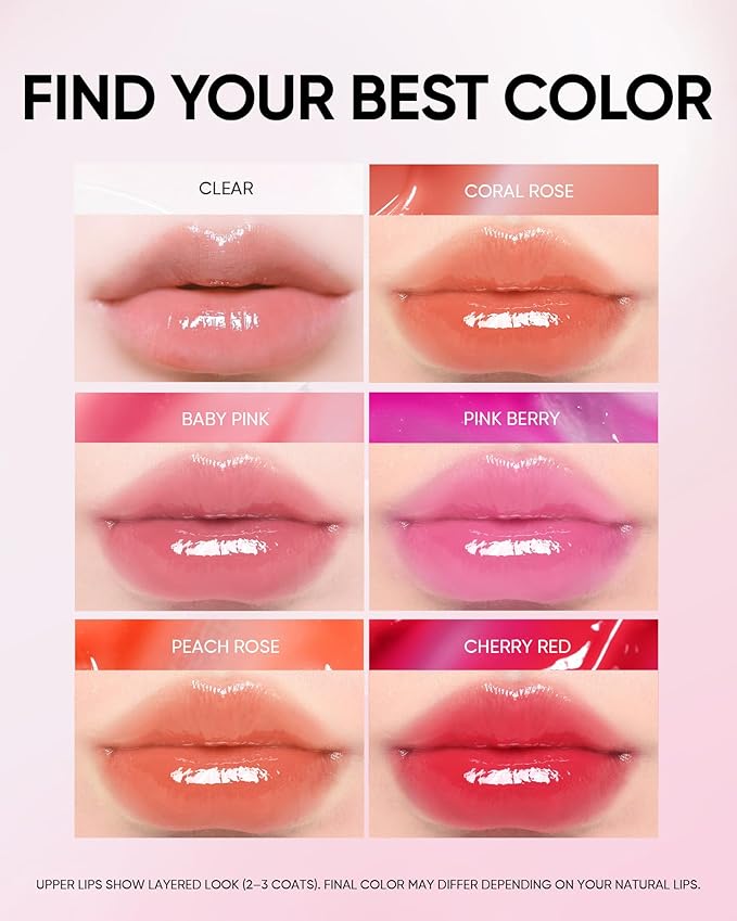 Peptide Brightening Lip Serum, Hydrating & Plumping Tinted Lip Gloss, Moisturizing Lip Balm with Polypeptides & Squalane for Glossy Sheer, Smooth Lips (04 Pink Berry)