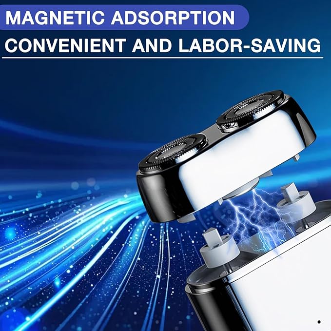New Model Mini Dual-Head Electric Shaver, Dual Head Shaver, 2025 New Upgrade Pocket Shaver Mini Shavers for Men, Washable Double Head Razor (Silver)