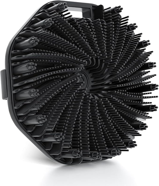 Silicone Body Scrubber, Exfoliating Body Wash Scrubbers Exfoliator, Shower Body Brush for Effective Showering Exfoliation and Gentle Massage (Black)