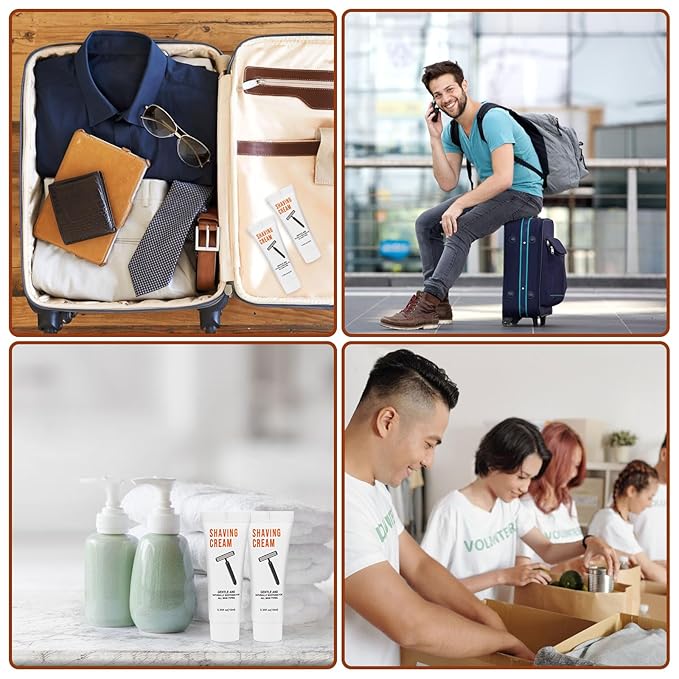 100 Shaving Cream Bulk Travel 10ml/0.35fl oz,Disposable Shaving Cream in Bulk Travel Shave Cream for Hotel Homeless,Jasmine