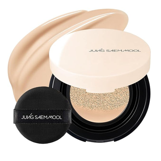 JUNG SAEM MOOL [ Mini ] Essential Skin Nuder Cushion Mini 19N N-Light 0.17 Fl Oz, Natural Radiant Finish Cushion Foundation with Buildable Coverage, Lightweight Texture, Korean Foundation Makeup