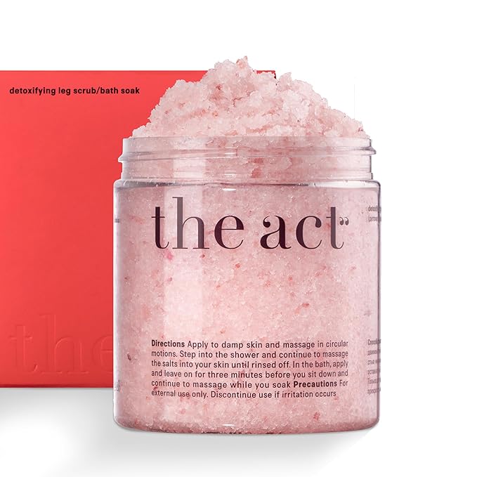 THE ACT Detox Organic Body Scrub with Himalayan & Sea Salt - Anti Cellulite Nourishing Restores Cleanser Scrubs for Legs, Feet, Hands - Gifts for Women Men, Home Spa Care, Vegan (10.58 Oz, Grapefruit)