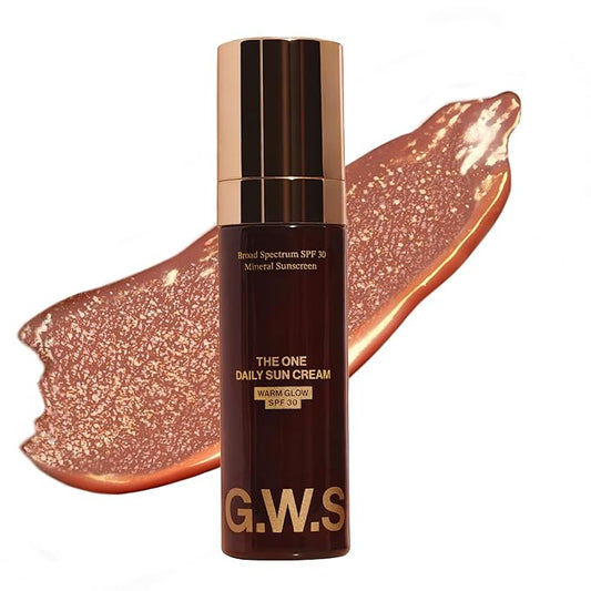 The One Warm Glow Daily Sun Cream SPF 30 – Hydrating Mineral Sunscreen for Face & Neck, Sensitive Skin Safe, with Zinc, Niacinamide, Squalane & Sea Buckthorn, 1 oz