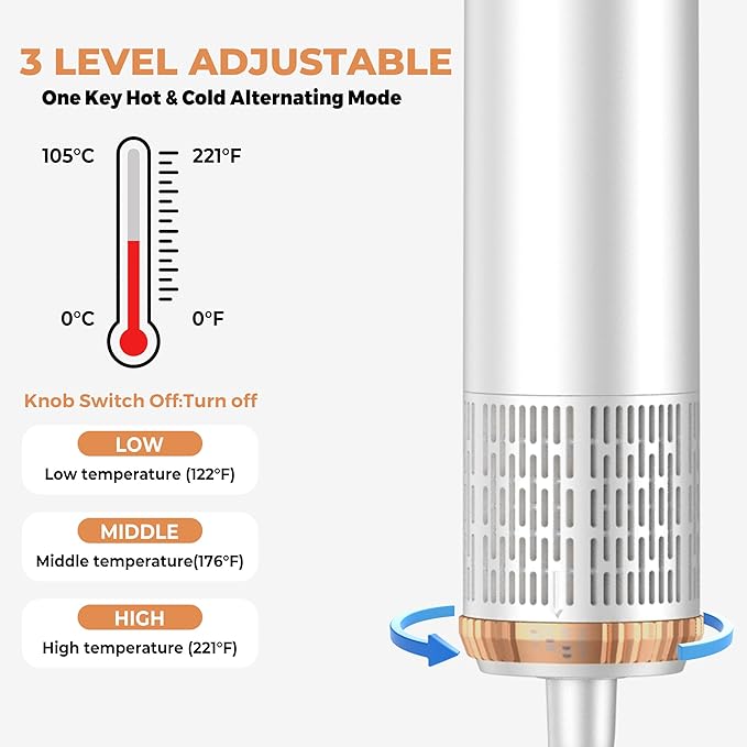 5 in 1 Blow Dryer Brush Set,Hot Air Styler Negative Ion Air Curling Wrap Air Curler, Round Brush Blow Dryer Curling Iron Hair Styling Tools Gift for Dry,Volumize, Straight,Curl,100-120V