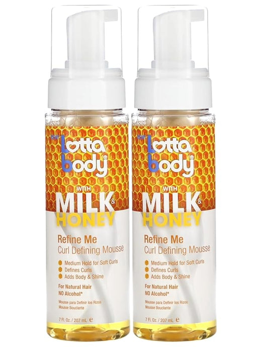 Lotta Body Mousse Curl Define Milk & Honey 7 Ounce Refine Me (Pack of 2)