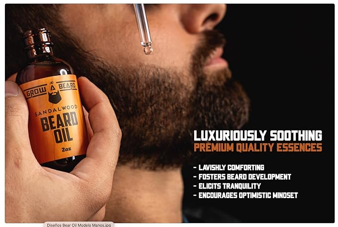 Beard Oil and Balm Set for Men - All-Natural Sandalwood & Citrus Scent, For Beard Growth and Care (2 Pack of 2 oz)