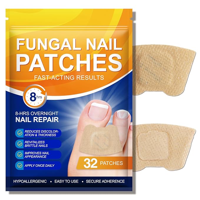 Toenail Treatment Extra Strength, Renewal Nail Pacthes for Damaged, Discolored, Yellow, Thick, Brittle Toenails Overnight Repair, Breathable & Hypoallergenic, 32 Count