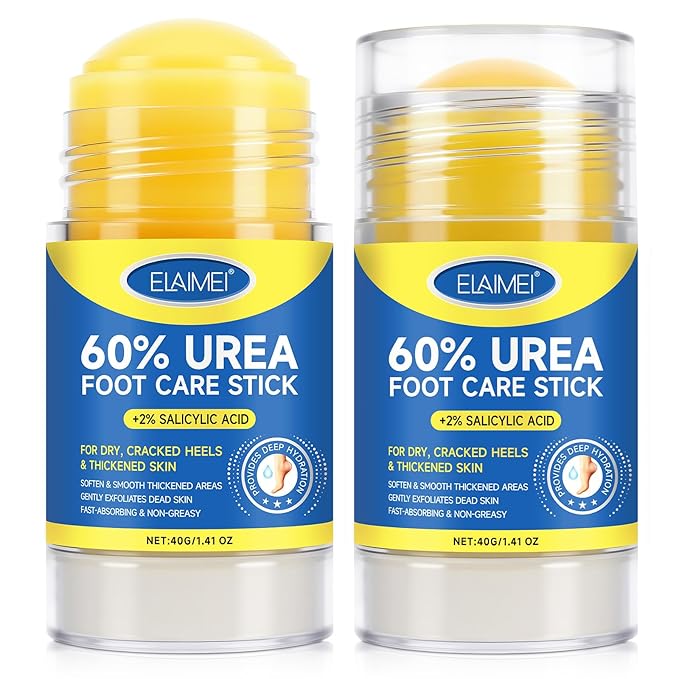 NIFEISHI 60% Urea Cream with 2% Salicylic Acid,(2pcs) Urea Foot Cream Moisturizer for Dry Cracked Feet, Knees, Elbows, Hands, Maximum Strength Moisturizer, Callus Remover, Deep Hydration- 1.41oz