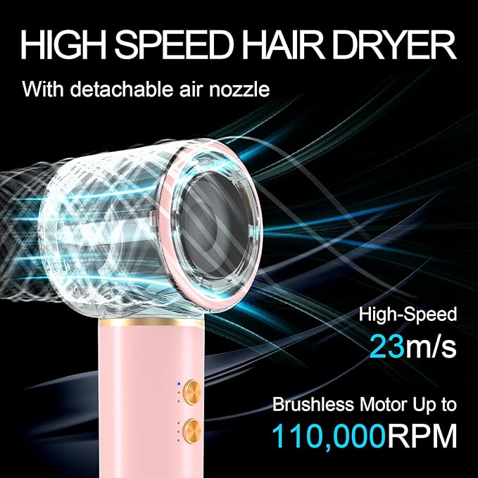 Hair Dryer Brush 5 in 1, Hair Styler, 110,000 RPM High-Speed Negative Ionic Hair Dryer Fast Drying, Professional Multi Blow Dryer Brush for Curling Volumizing Straightening Styling, Gift for Christmas