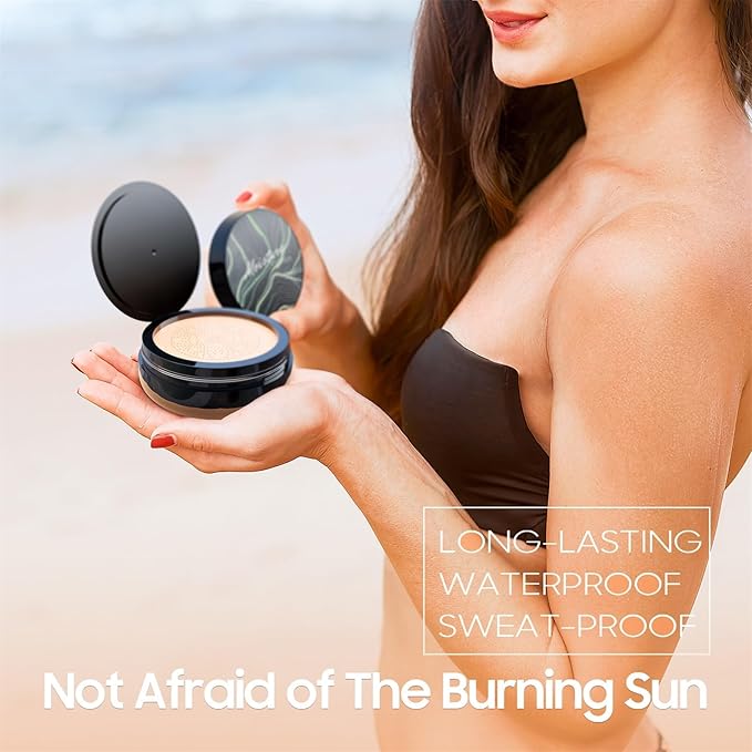 Mushroom Head Air Cushion CC Cream - BB Cream Foundation for Concealer Full Coverage Skin Moisturizing, Brighten Long - Lasting Even Color Correcting for All Skin Types (Medium Deep)