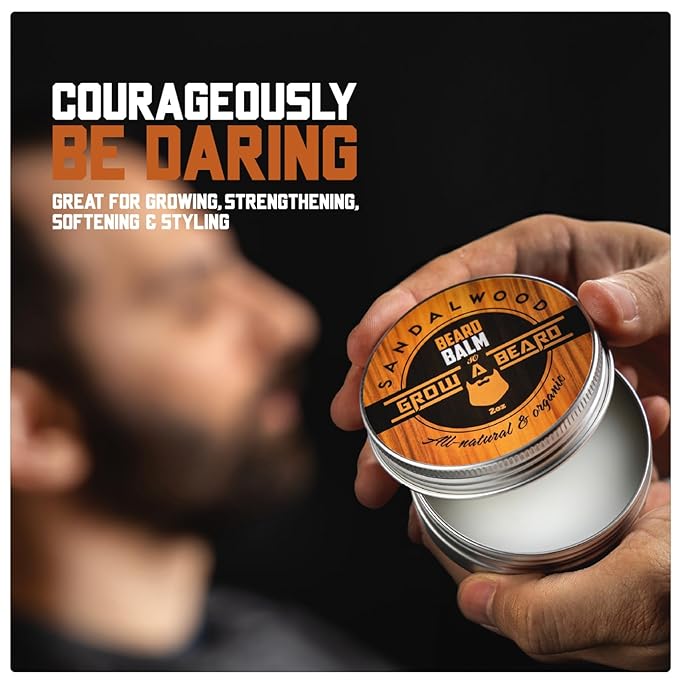 Beard Oil and Balm Set for Men - All-Natural Sandalwood & Citrus Scent, For Beard Growth and Care (2 Pack of 2 oz)