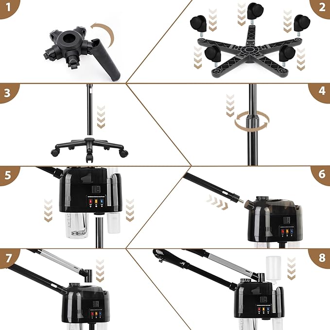 Professional Facial Steamer with Hot and Cold Mist Face Steamer with Wheels for Home Use or Beauty Spa Deep Cleansing and Hydration