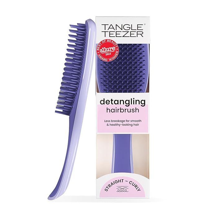 Tangle Teezer Ultimate Detangler Brush for Wet & Dry Hair, Eliminates Knots & Reduces Breakage for All Hair Types, Amazon Exclusive Lilac Purple