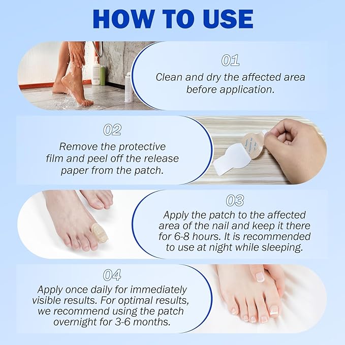 Nail Patches for Toenails, 21pcs/Bag Toenail Extra Strength, Nighttime Nail Repair for Damaged, Discolored Nails, Safe for Sensitive Skin, Easy to Apply (42 PCS)