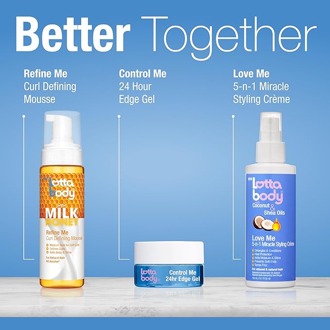 Lotta Body, Refine Me Curl Defining Mousse, Medium Hold for Soft Curls, Moisturizes, Controls Frizz, 7 Fl Oz