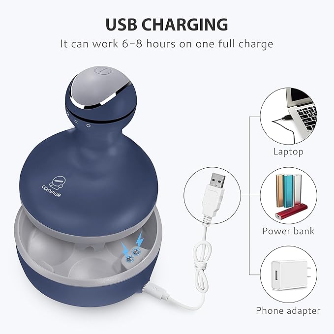 COMFIER Cordless Electric Scalp Massager with Mutlti-Modes Vibration, Handheld Cat Head Massager for Pets, Portable Dog Head Massage for Deep Clean and Stress Relax