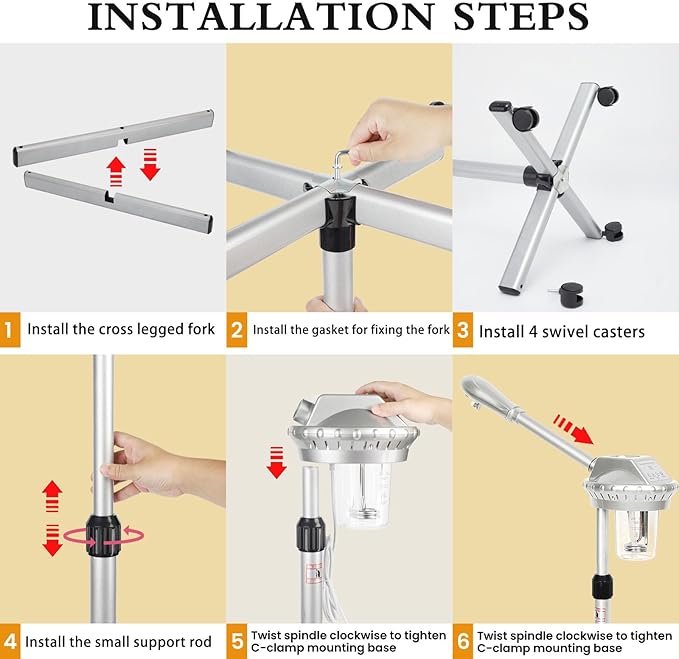 Professional Facial Steamer for Estheticians Face Steamr on Wheels with Hot Mist & Timer Function Suitable for Home Use or Beauty Spa Deep Cleansing and Hydration