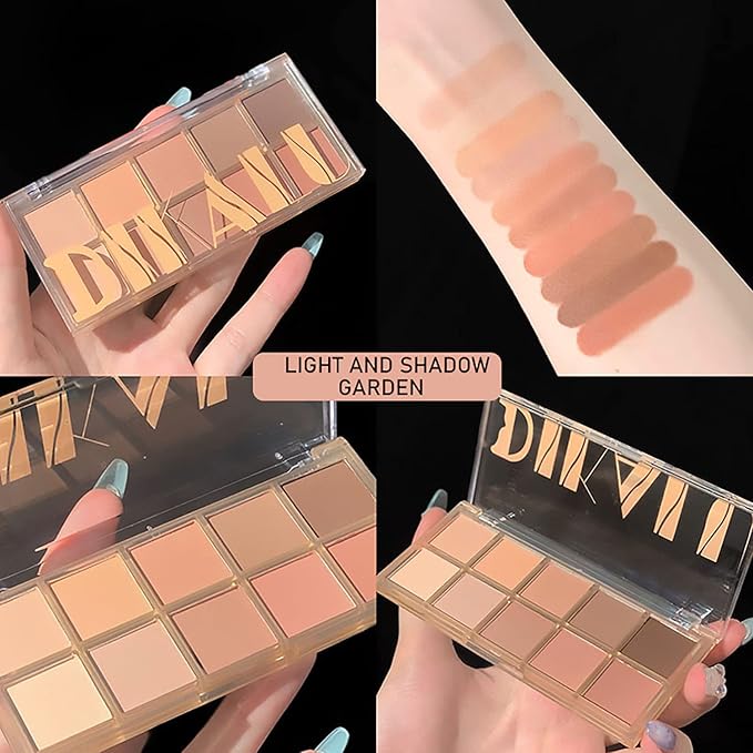 10 Colors Eyeshadow Palette - Light Beige Nude Pink Ivory Naked Eye Shadow Makeup,High Pigmented, Naturing-Looking, Neutral Smokey, Long Lasting High Pigment Matte Eyeshadow for Older Women (Milk Tea)