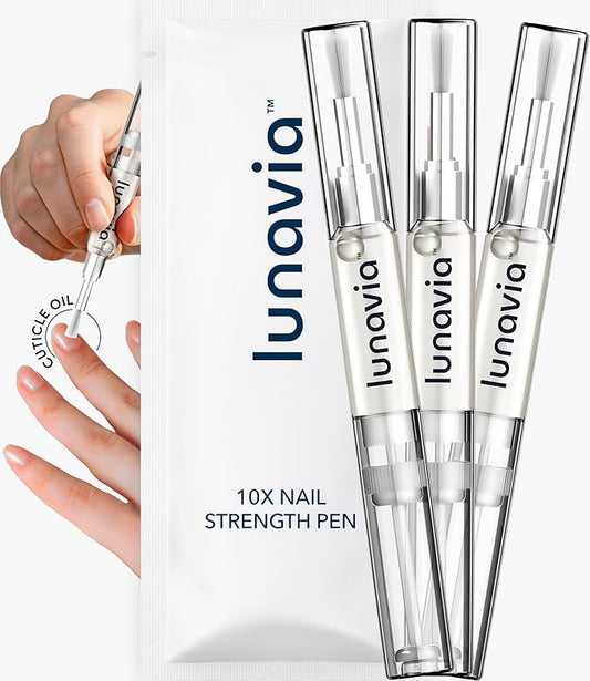 Nail Strengthening Pen - Conditioning Oil Serum with Myristoyl Pentapeptide-17, Jojoba & Squalane - Cuticle Oil Pen for Nail Care & Maintenance - 3 Pack