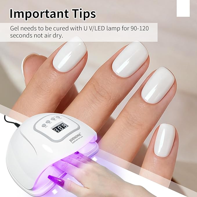 JODSONE 1Pcs 16.5ml Pure White High Gloss Winter Color Gel Polish U V/LED Soak-Off Gel Nail Polish Colorful Bottle Simple Bright for Nail Art Girls Gift