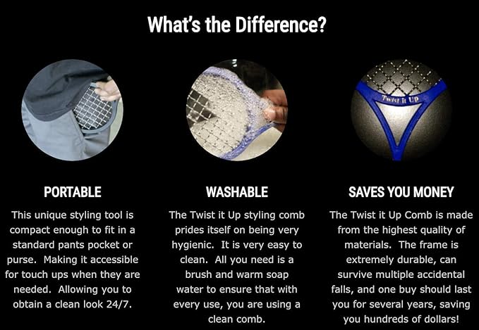 Twist it comb, to curl hair, twist hair, weave hair and dreadlocks, for barber and personal use, super easy to clean (Green)