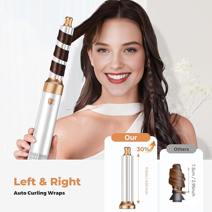 5 in 1 Blow Dryer Brush Set,Hot Air Styler Negative Ion Air Curling Wrap Air Curler, Round Brush Blow Dryer Curling Iron Hair Styling Tools Gift for Dry,Volumize, Straight,Curl,100-120V