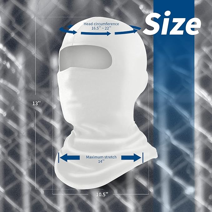 YESLIFE UPF 50+ Balaclava Ski Mask, Motorcycle UV Protector, Motorcycle Helmets Face Mask for Men and Women