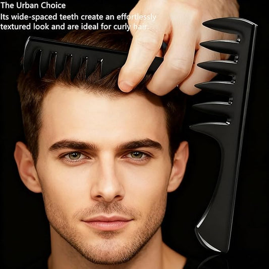 Bestac 3-Piece Styling Comb Kit for Men Create Defined Styles: Quiff, Pompadour, Slick-Back Wide-Toothed Design for Texture & Volume