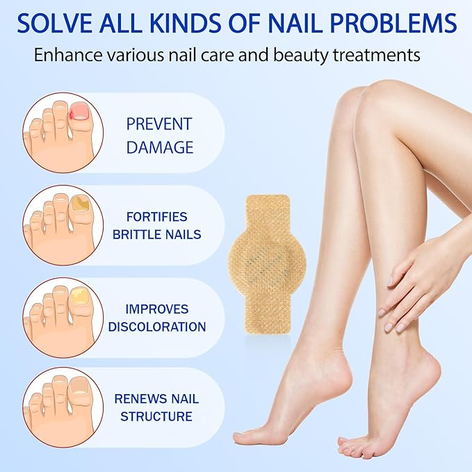 Nail Patches for Toenails, 21pcs/Bag Toenail Extra Strength, Nighttime Nail Repair for Damaged, Discolored Nails, Safe for Sensitive Skin, Easy to Apply (42 PCS)