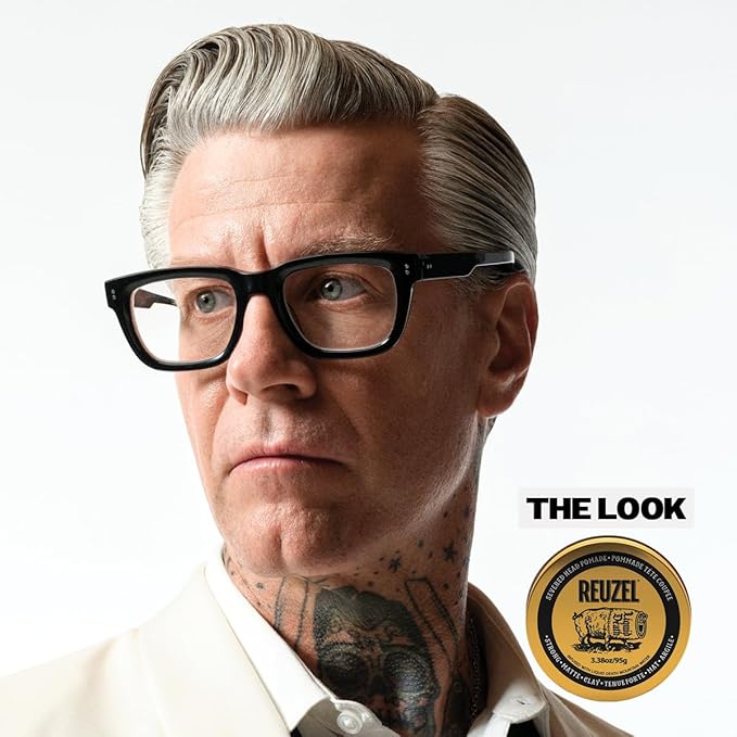 Reuzel and Liquid Death Severed Head Matte Clay Pomade, Strong All Day Hold, Water Soluble, Matte Finish and Non-Greasy Formula, Easy To Wash Out, For All Hair Types, 3.38 oz