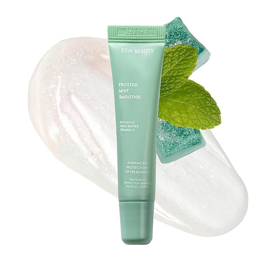 ESW Beauty Frosted Mint Smoothie Shimmer Lip Treatment – Cool Mint & Vanilla with Shea Butter & Vitamin E for Refreshing Moisture & Lip Defense