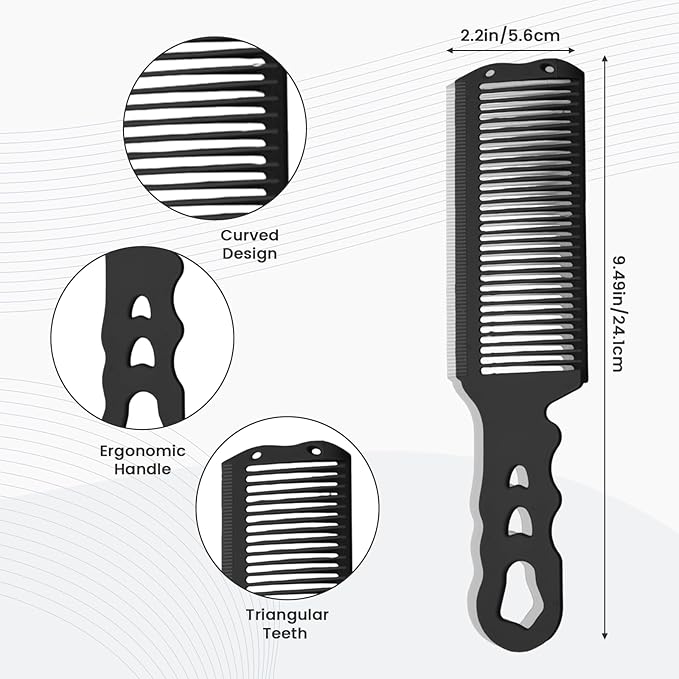 Fade Comb for Men-4PCS Fade Guide for Men Haircut Kit Includes Silicone Haircut Band,Barber Comb and Hairdressing Brush,Self Hair Cutting Tools for Home & Salon Use(Blue Hairband)