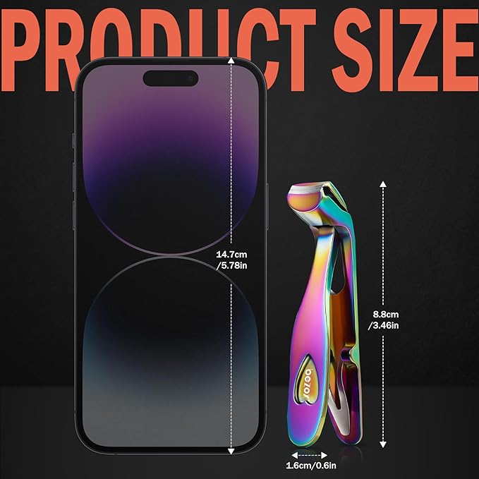 BEZOX Angled Head Toe Nail Clippers for Seniors - Ergonomic Toenail Clipper for Thick Nails for Elderly, Finger Nail Clippers with Catcher for Men and Women - Rainbow