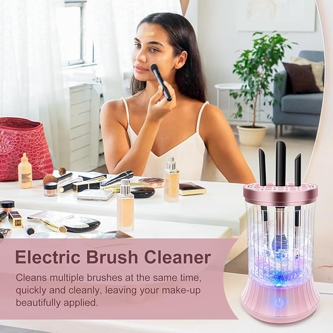 GKZ Electric Brush Cleaner Machine, High Speed Fast Cleaning Plug-in Power Brush Cleaner Ideal for Makeup Brushes & Sponges – Perfect for Home & Professional Use