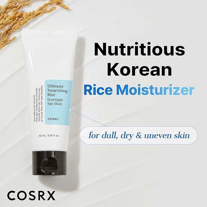 COSRX Ultimate Nourishing Rice Overnight Spa Mask, 60ml / 2.02 fl.oz | Rice Extract 68% and Niacinamide 2%, Korean Skin Care, Stocking Stuffers, Holiday Gifts, Gifts for Women