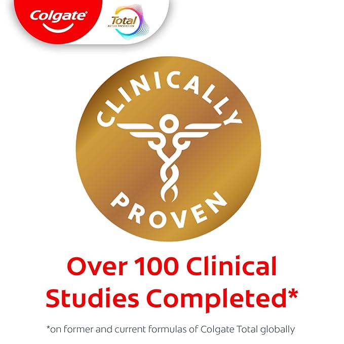 Colgate Total Active Prevention Clean Mint Toothpaste, Anticavity Fluoride Toothpaste, Clinically Proven Formula That Fights Plaque Bacteria, Mint, 4 Pack, 5.1 oz