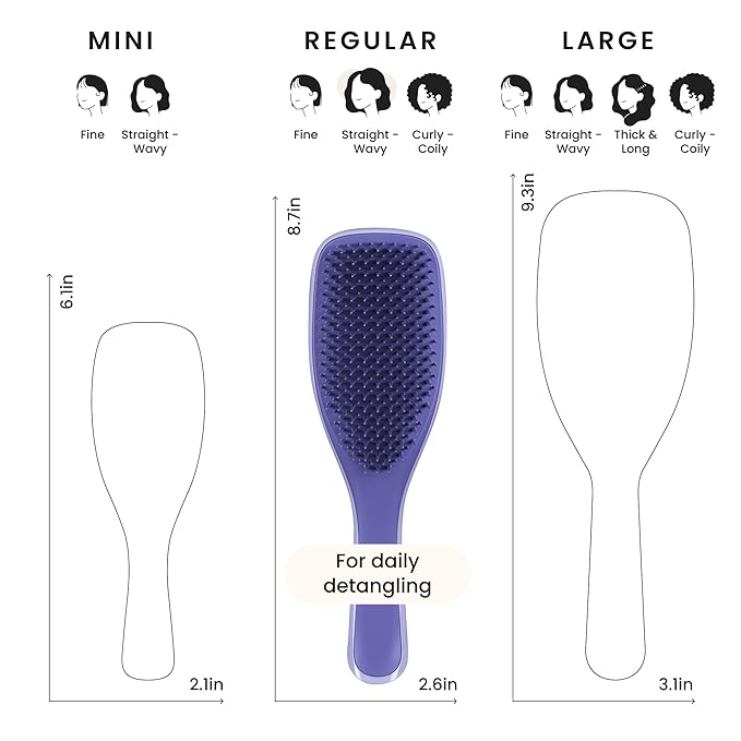 Tangle Teezer Ultimate Detangler Brush for Wet & Dry Hair, Eliminates Knots & Reduces Breakage for All Hair Types, Amazon Exclusive Lilac Purple