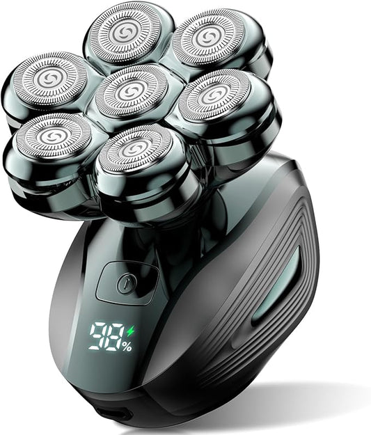 Head Shavers for Bald Men: Upgraded Detachable Head Shaver - IPX7 Waterproof Wet or Dry Electric Razor for Men - 7D LED Display Rechargeable Shaving Grooming Kit with Type-C Charge