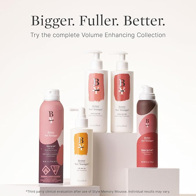 Better Not Younger Hair Thickener 6 fl oz. – Lift me Up Texturizing Spray For Fine Hair with Biotin & Ceramide – Non-Sticky Volumizing Spray - Hair Care For Women 40+ - Nourishes Scalp & Adds Fullness