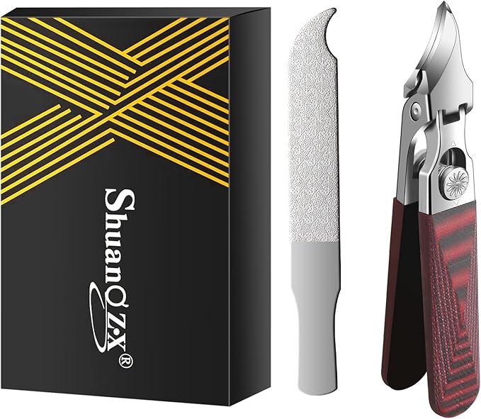 Large-Opening Pointed-Edge Nail Clipper - Detailed Trimming for Narrow Areas - G10 Handle & Stainless Steel Blades - Suited for Ingrown-Nail, Thick-Nail Users & Seniors(Straight Red C)