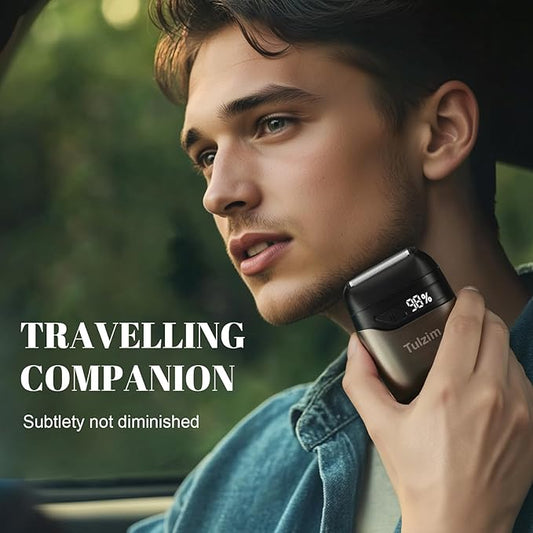 Electric Foil Shaver for Men: Portable Electric Razor for Beard/Face, 3 Floating Blade LED Display USB-C Fast Rechargeable, IPX7 Waterproof for Travel & Home,Matte Brown