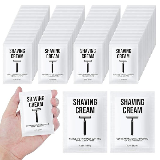 Travel Shaving Cream Bulk for Men 8ml/0.28fl oz,Disposable Shaving Cream in Bulk Individual Travel Shave Cream for Hotel Homeless Charity Home Nursing(Unscented,Pack of 200)