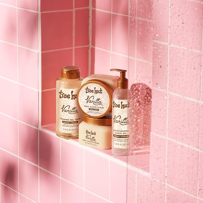 Tree Hut Vanilla Shea Sugar Exfoliating & Hydrating Body Scrub, 18 oz