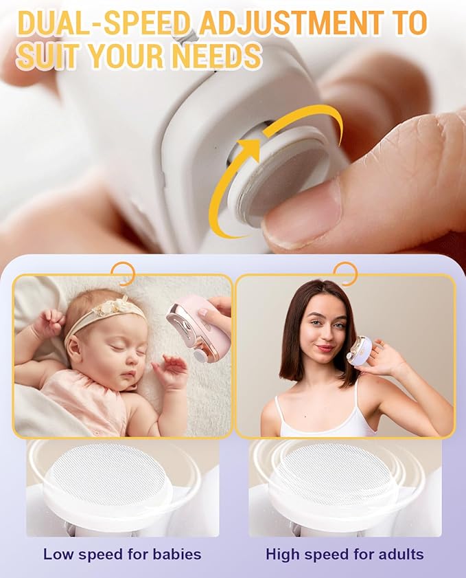 3 in 1 Automatic Electric Nail Clipper, 2025 New Electric Toe Nail Clippers with Polishing for Seniors Adults Baby, Automatic Electric Nail Clippers Nail File with LED Light & Storage Box (White)